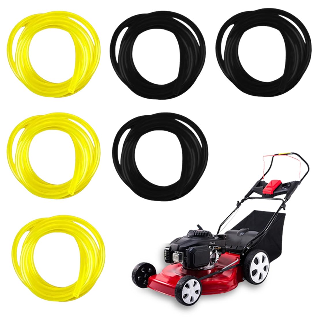Kit 4 Tuyaux à Essence PVC 1.5m - Diamètres Différents (2x3.5mm, 2.5x5mm, 3x5mm, 3x6mm) Pour Outils De Jardin