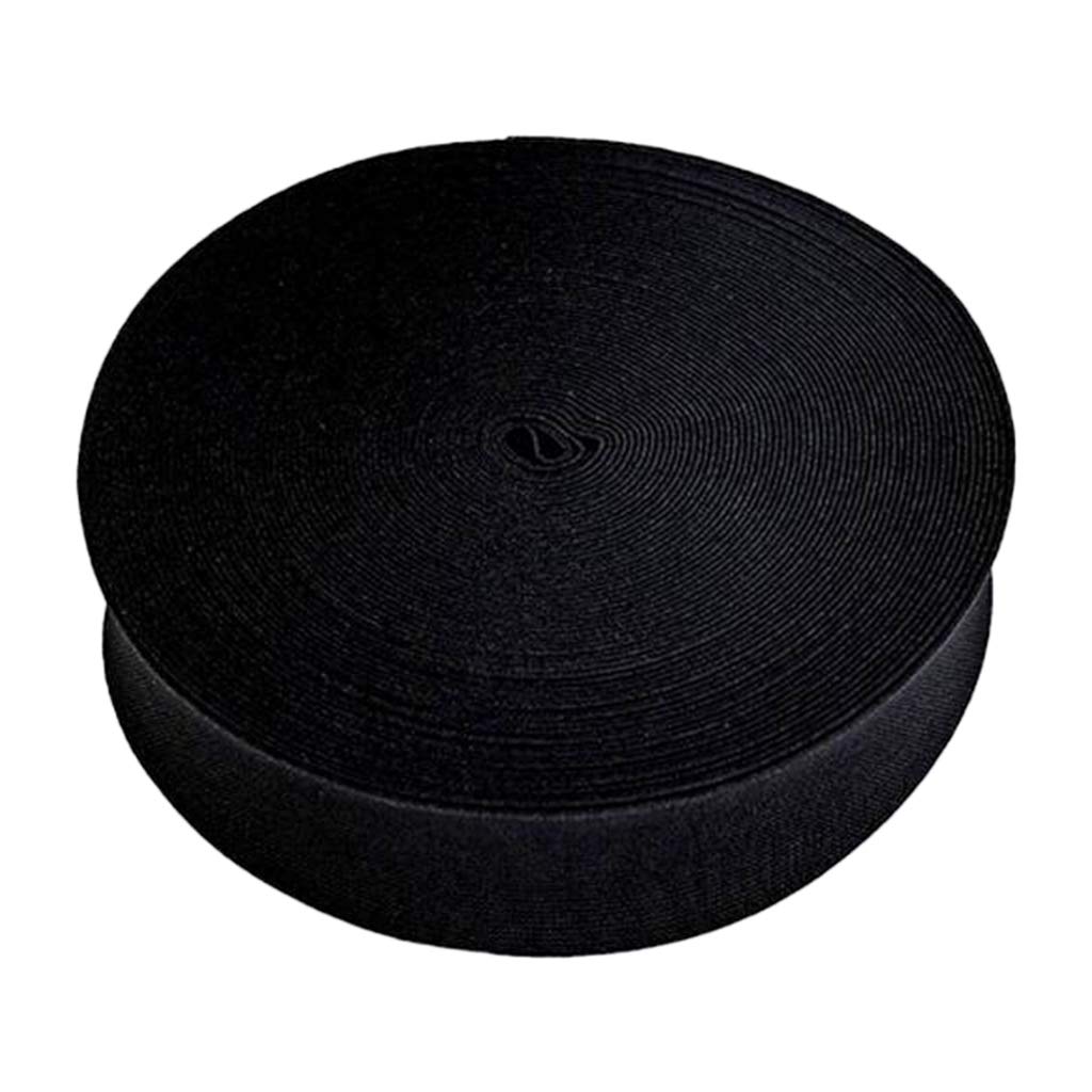 Juego de 3 bandas elásticas planas de 17.5 yardas de ancho para pantalones, costura, ropa, bricolaje, color negro