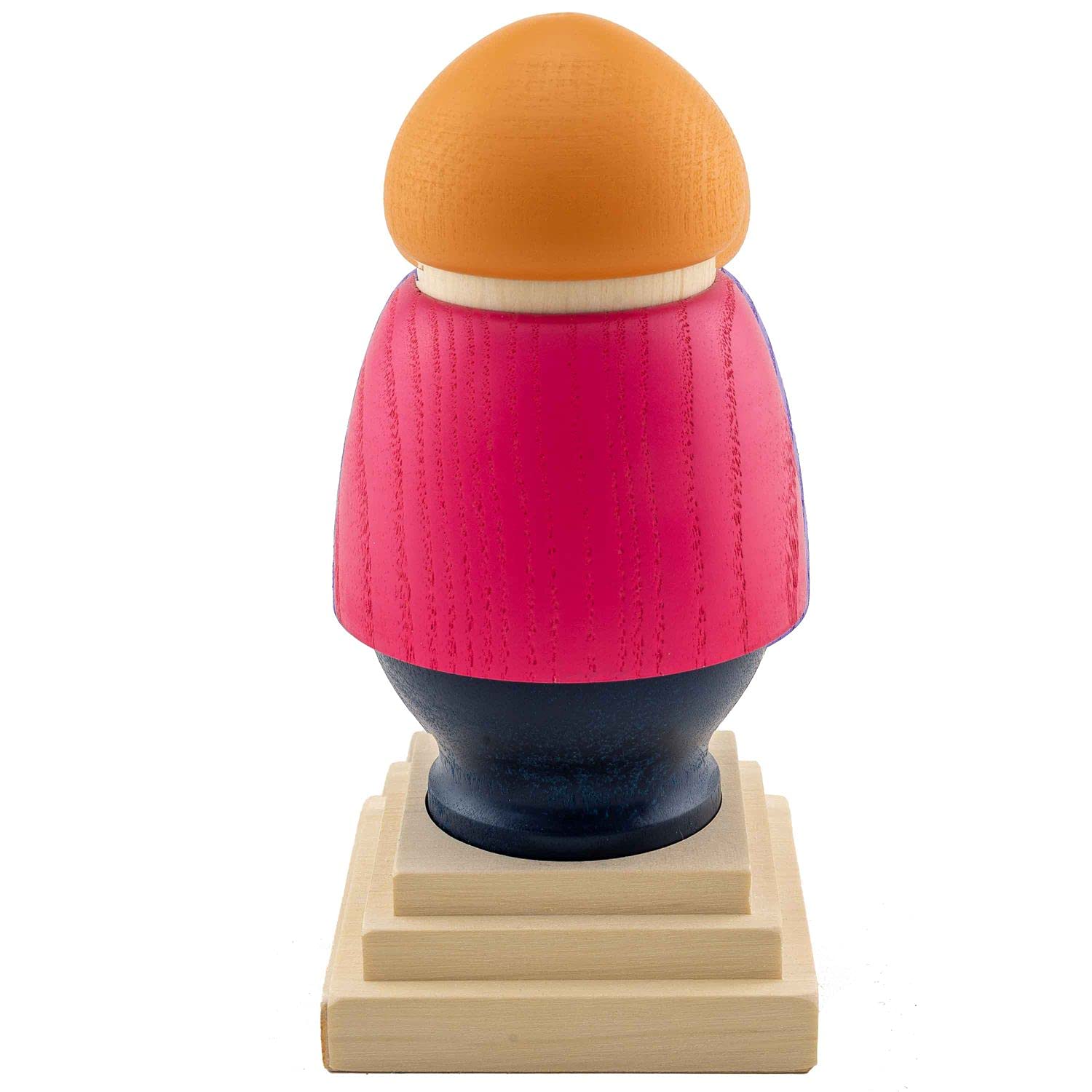 Seiffener Volkskunst Bruciatore Incenso Angela Merkel Con Blazer Rosa - Artigianato Monti Metalliferi 14 Cm
