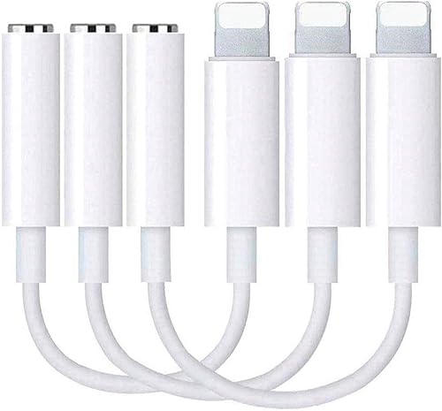 Miniatura 1 de Paquete de 3 adaptadores Lightning a conector de auriculares de 0.138 in, con certificación MFi de Apple, cable de audio para iPhone, convertidor de