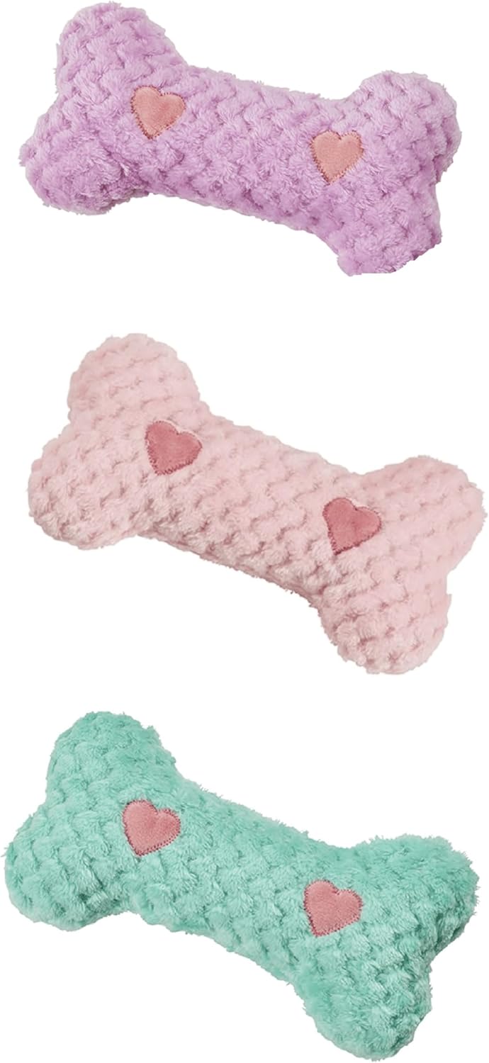 MPP Warming Hug Dog Soft Plush Bone Toy Soothing Lavender Scented with Heat Pouch (12 inch Full Set - All 3 Toys)