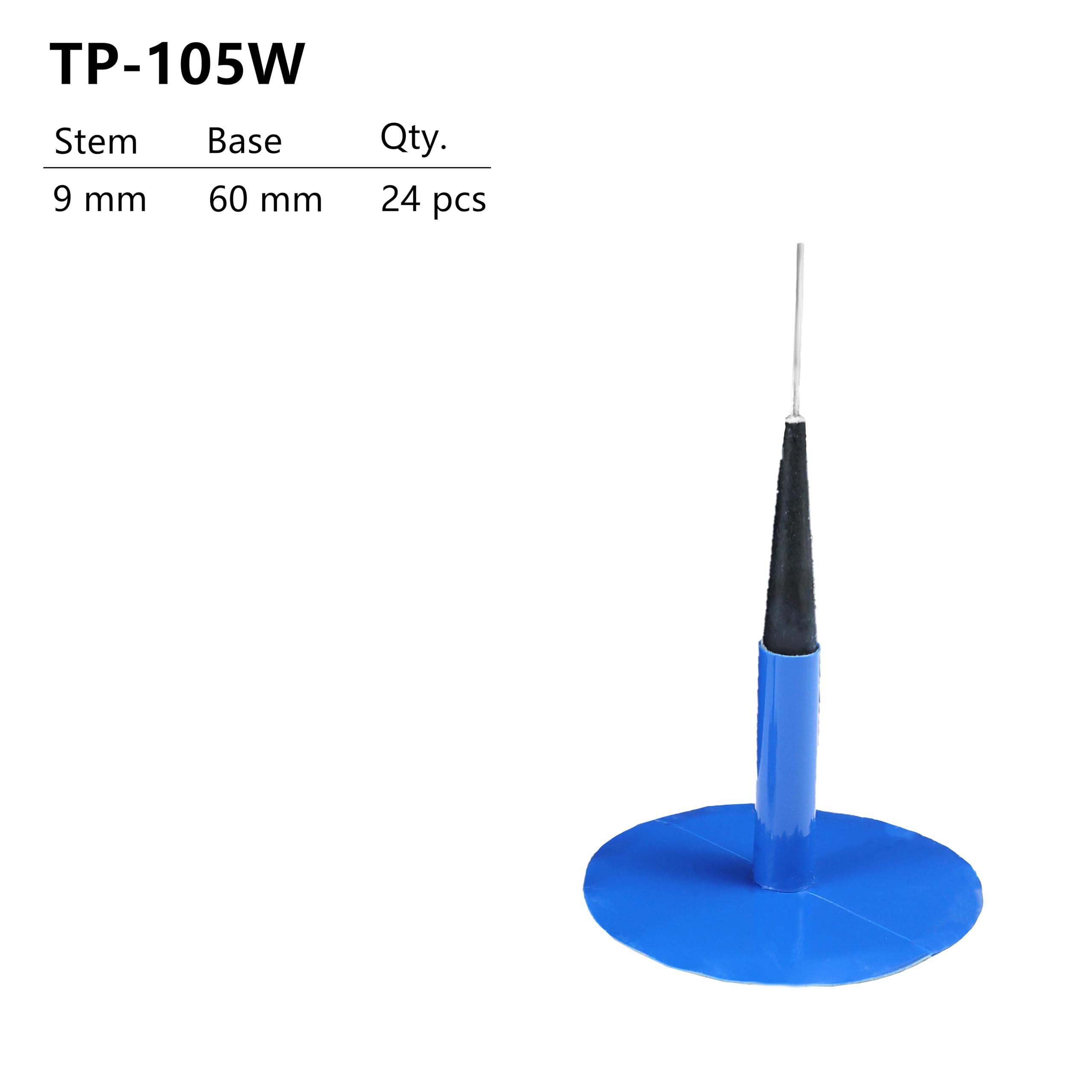 TP-105W - Toppa autoadesiva per riparazione funghi (60 x 9 mm), 24 pezzi per pneumatici di automobili, camion, autobus e agricoltura