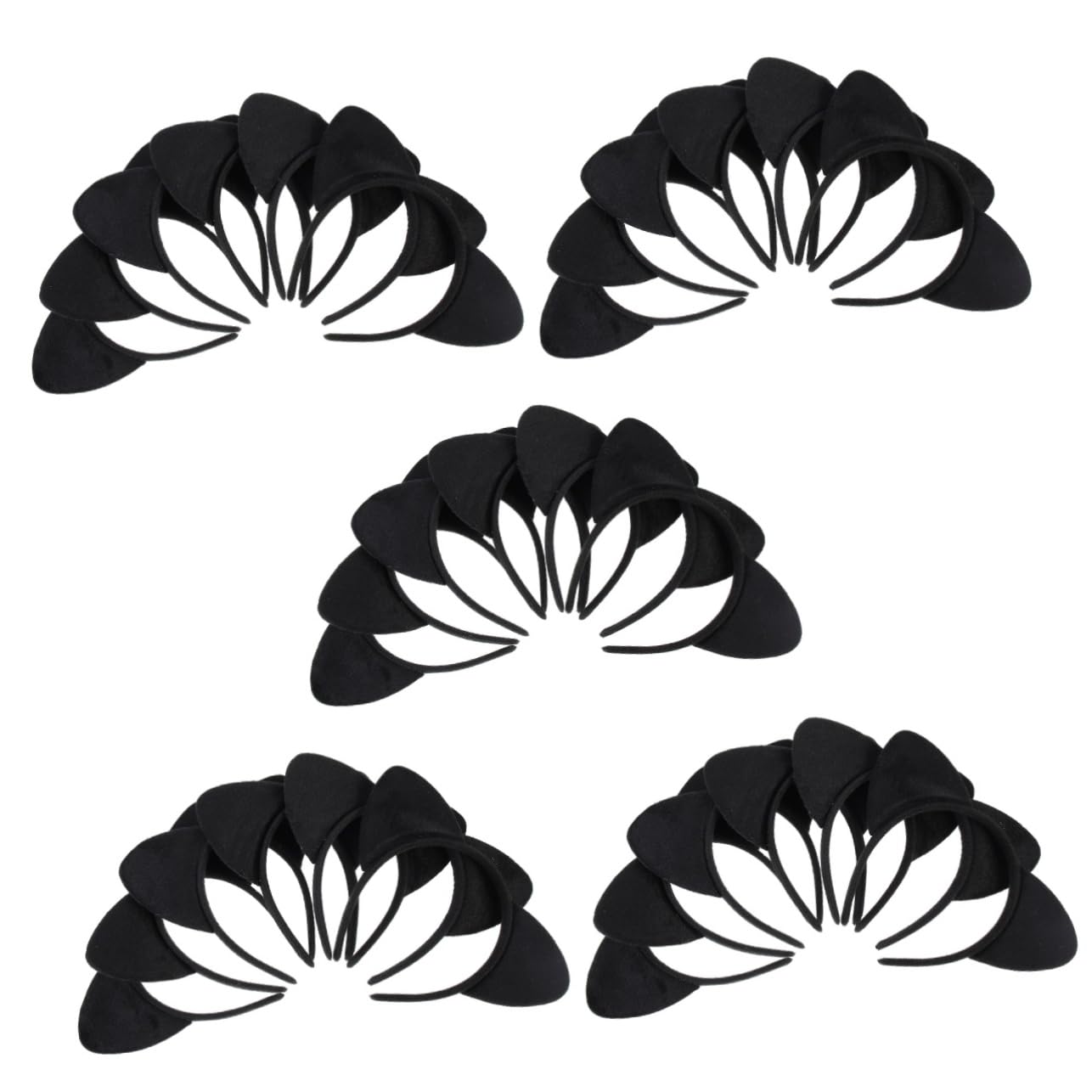 Baluue Lot De 5 Bandeaux À Oreilles De Chat -tête Décoratif Noir Pour Fille Confortable Et Élégant Pour Cosplay Et Fêtes 6 Pièces X 5