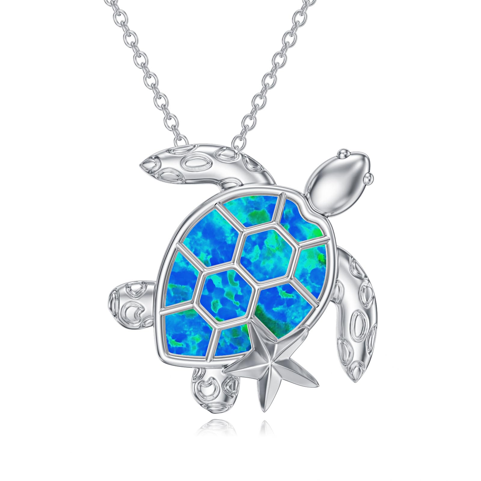 Dorunmo Collar de animales de plata de ley 925 ópalo abulón colgante joyas de animales regalos para mujer