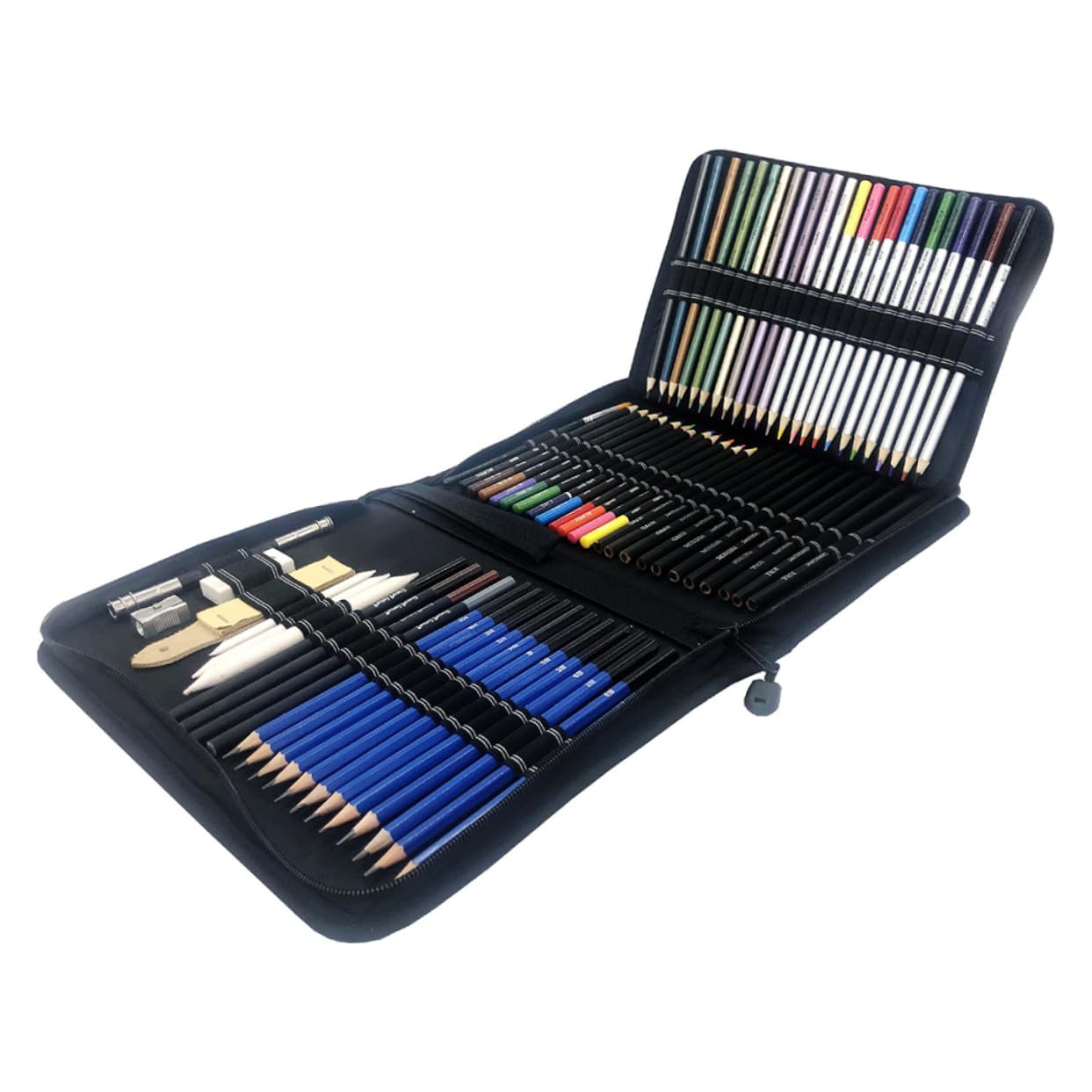 DIYEAH Kit de Dessin Pratique 72 Pièces Crayons de Couleur en Bois