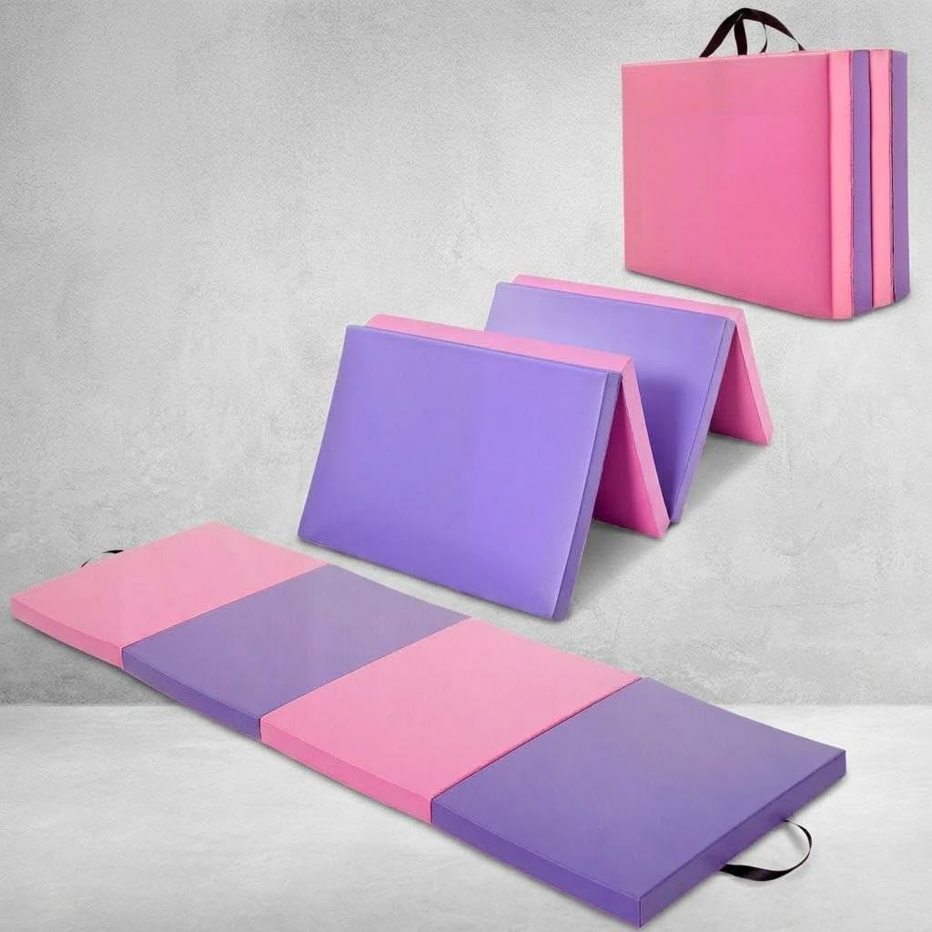 6Ft Gymnastics Mat, 2 inches Thick 4-Fold Portable Home Gym Floor Pad for Yoga, Pilates, Aerobics & Martial Arts Training
