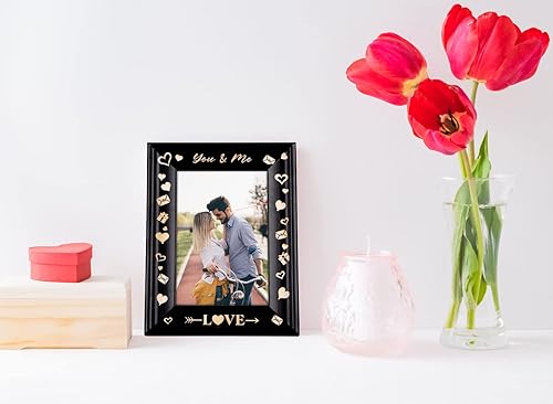 Miniatura 2 de WaaHome Marco de fotos de San Valentín You and Me, marco de fotos de madera con amor, regalo romántico de San Valentín, aniversario, cumpleaños para