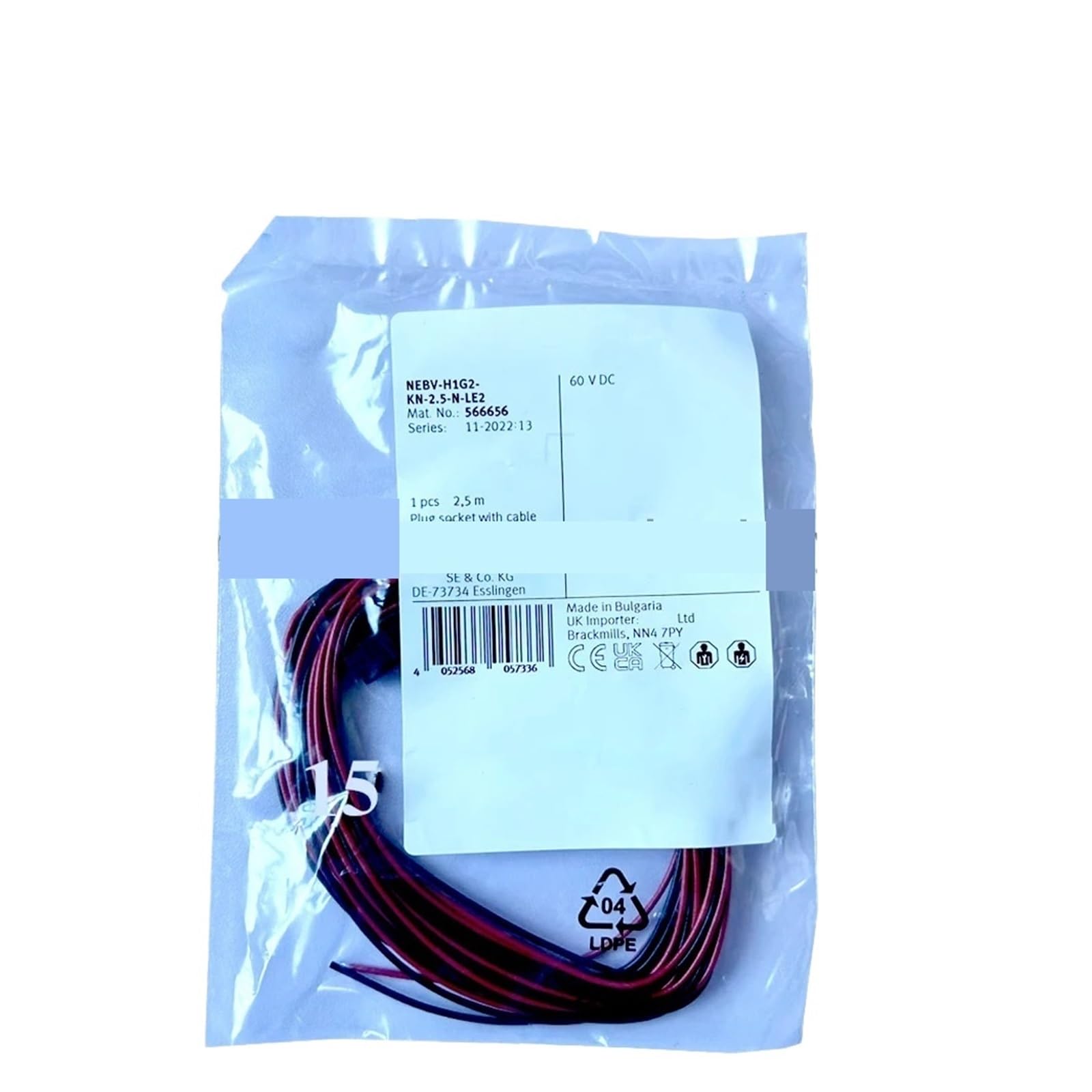 Électrovanne Festo VUVG-L14-M52-AT-G18-1P3 avec câble NEBV-H1G2-KN-0.5