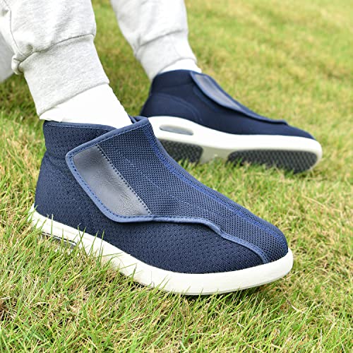 JITUUE Women's Memory Foam Diabetic Elderly Shoes Wide Magic Buckle Shoe Adjustable Mesh Lightweight Breathable High-Top Walking Sneakers Summer Swollen Ankle Boot2