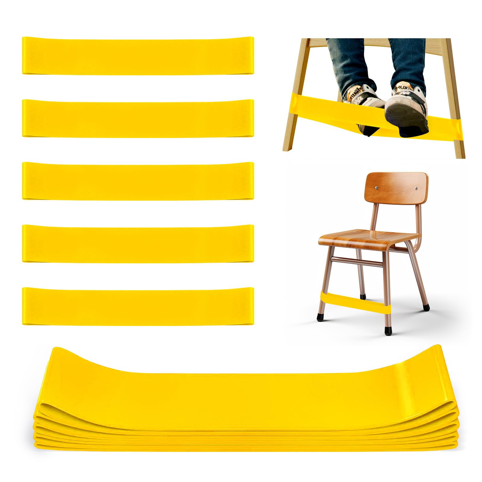 WNSIRVY 5 Pack Chair Bands for Kids with Fidgety Feet ADHD Tools for Kids Improve Focus & Reduce Restlessness