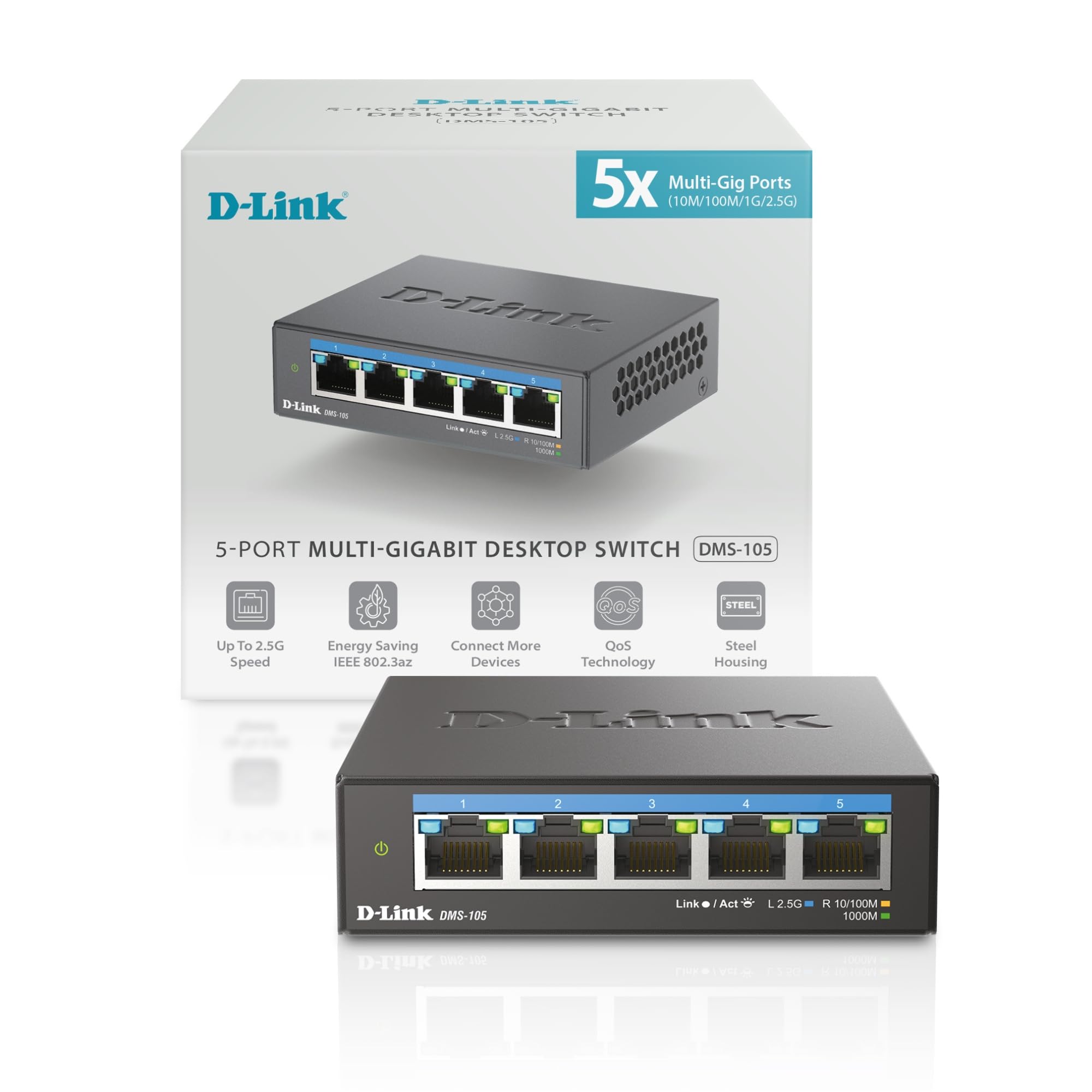 Amazon.com: D-Link 5-Port 2.5GB Unmanaged Gaming Switch with 5 x