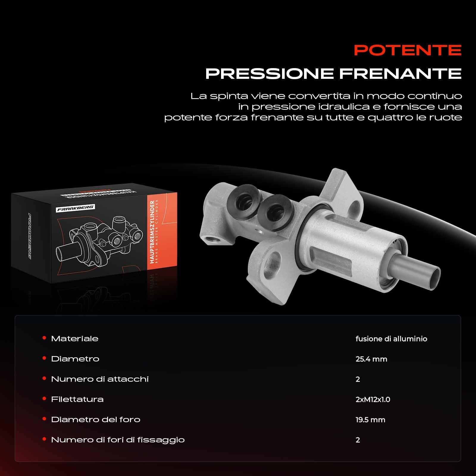 Frankberg Pompa Freno Cilindro di Freno Compatibile con A4 8E2 2.0L A4 Avant 8E5 1.9L A4 Avant 8E5 2.0L Passa.t Variante 3B6 1.9L Exeo ST 3R5 2.0L Replace# M630482