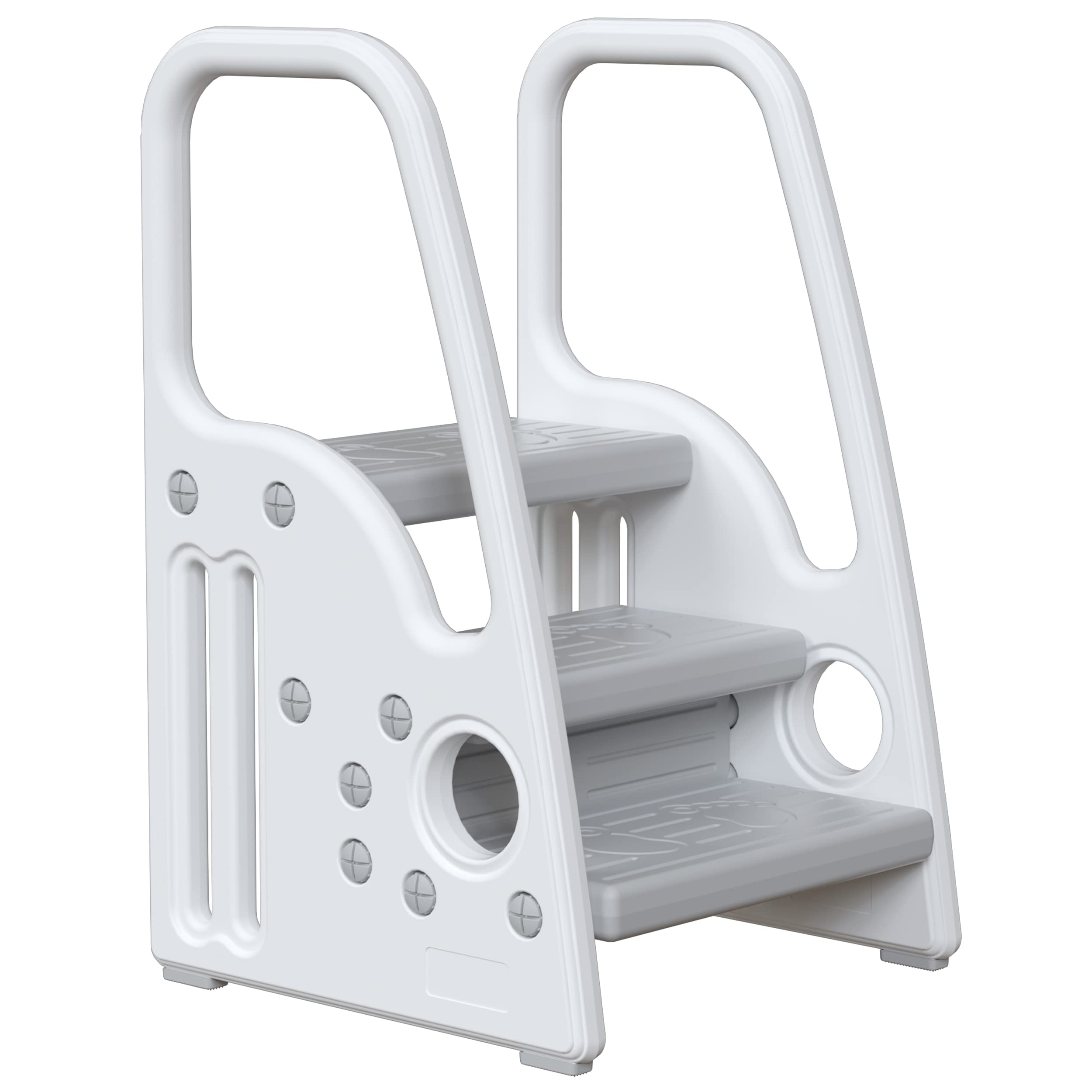 Gupamiga Toddler Step Stool for Kids?Toddler Step Ladder for Step Stool for Bathroom, Kitchen and Toilet Potty Training Learning Helper with Handles (Three Floors)