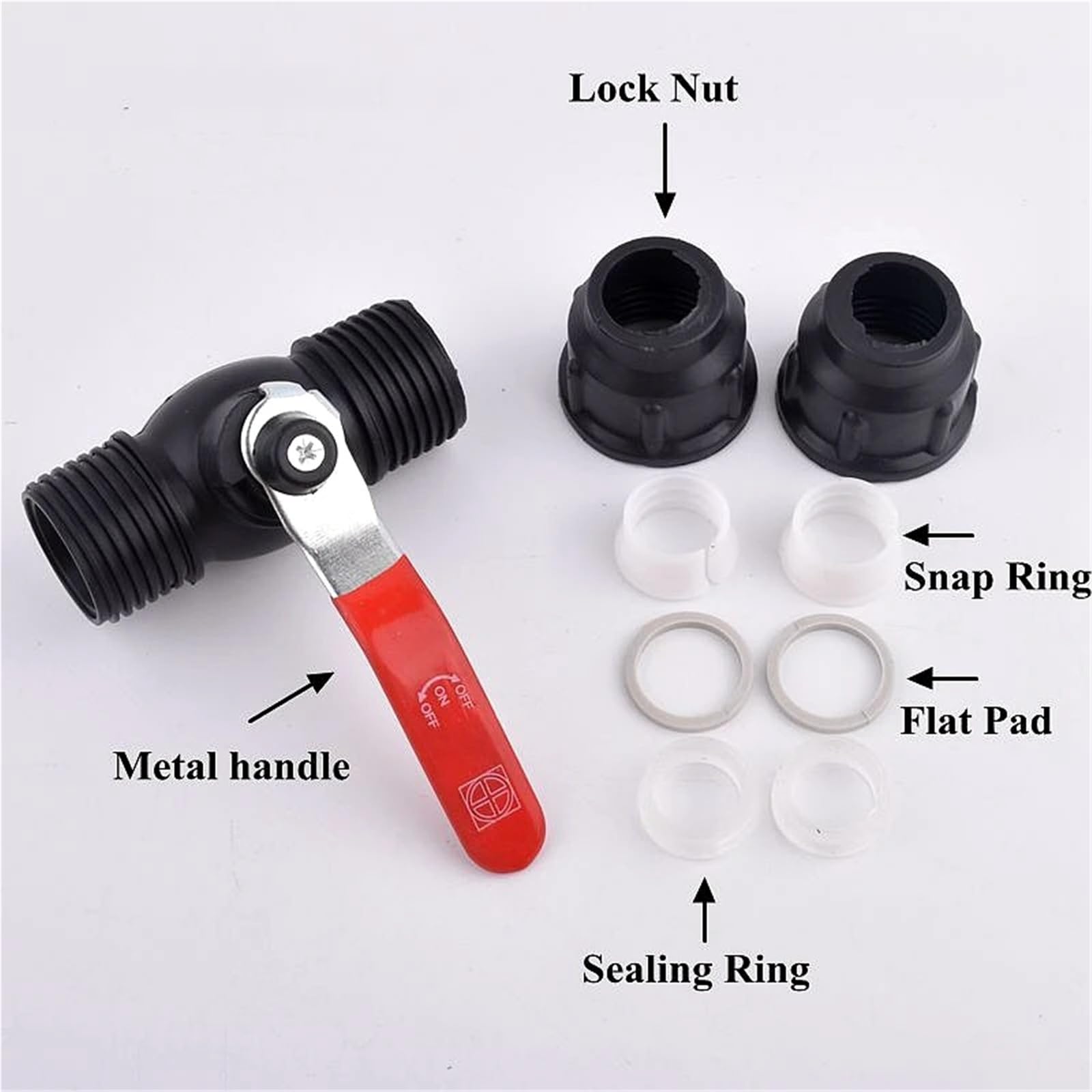 Valvola a sfera in PE ID 20-63 mm, connettore rapido diretto per irrigazione da giardino, sistema di irrigazione per tubi dell'acqua di controllo (chiave ID 25 mm)