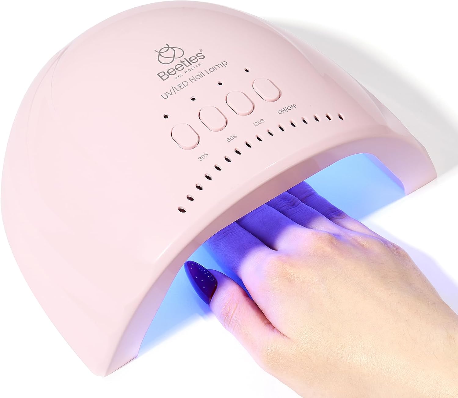 Beetles UV Nail Lamp with 3 Timer Smart Sensor UV Light for Gel Nails Pink | Nail Light 30/60/120s Timer Fast Curing One Hand or One Foot LED Nail Lamp for UV LED Gel Nails Art DIY Salon Nails Dryer