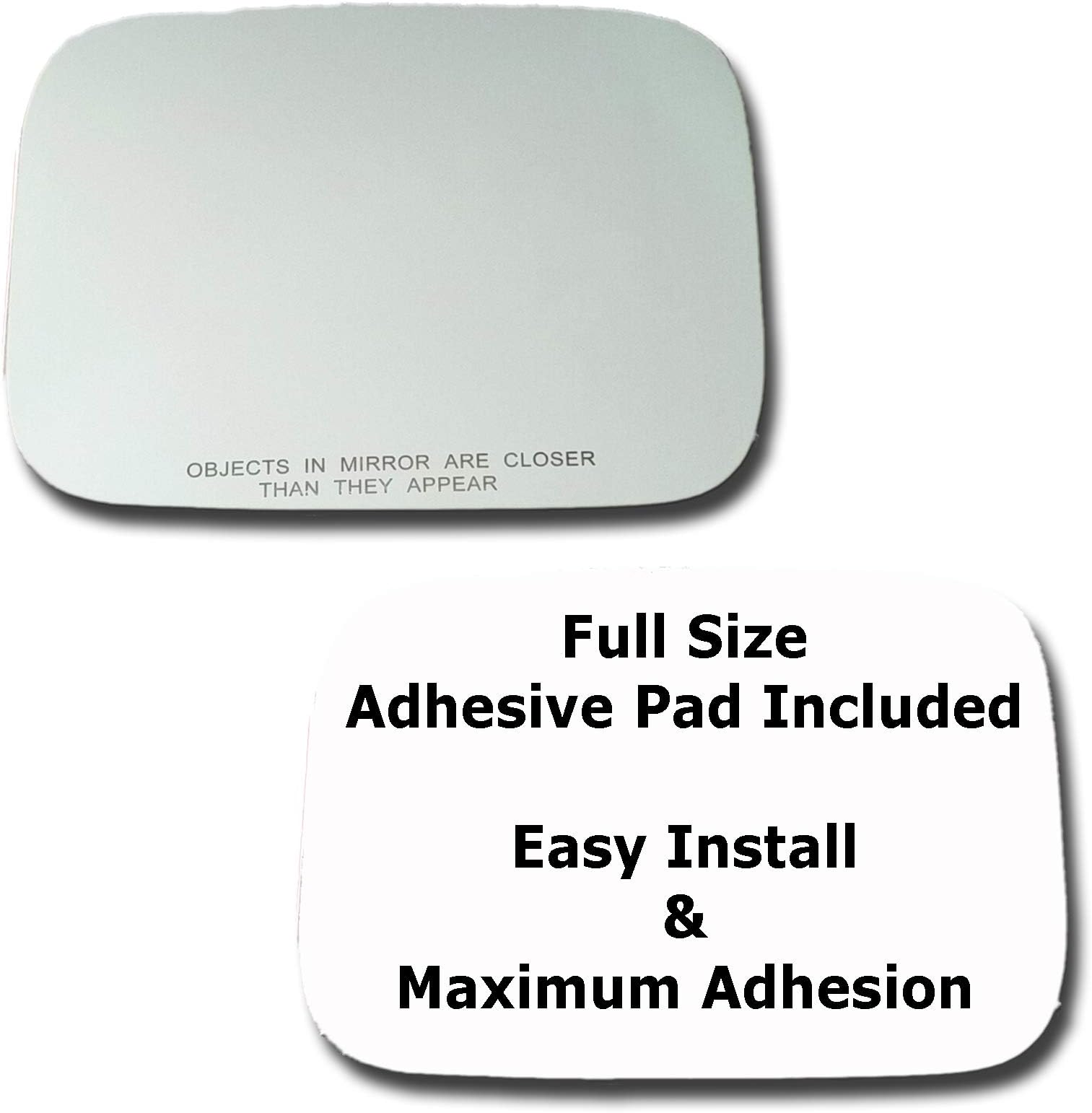 Passenger Side Mirror Replacement Glass + Full Size Adhesive Pad for 2003-2009 Hummer H2 Right Side View RH (2003 2004 2005 2006 2007 2008 2009 03 04 05 06 07 08 09)