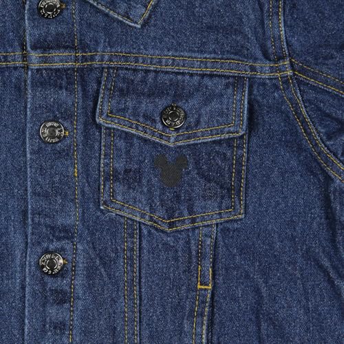 Disney Boy's Mickey Mouse Classic Jean Jacket Removable Hood Button Down Long-Sleeve Denim Jacket Kids Coat2
