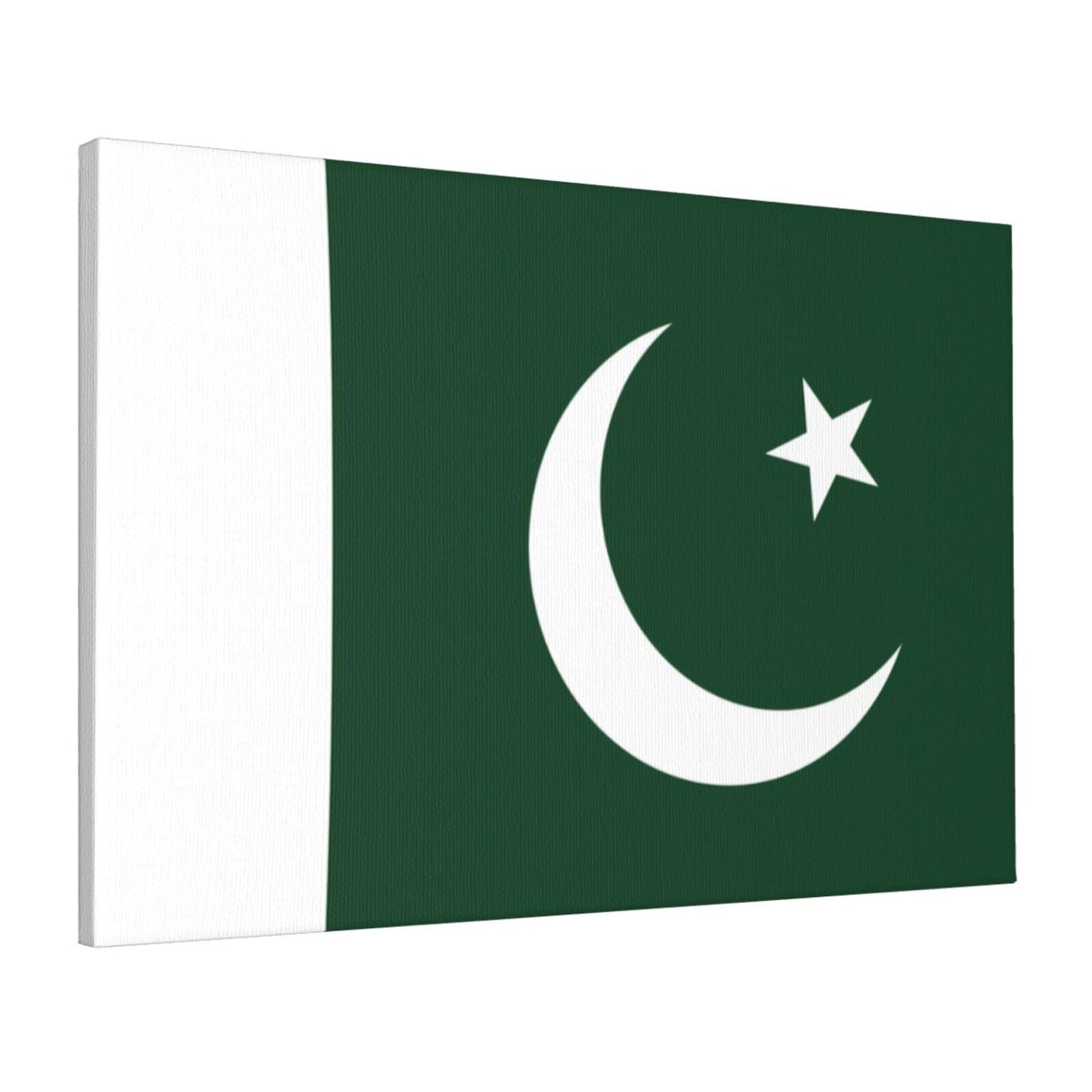 CNTDBU Flag of Pakistan Canvas Wall Art 16x24 Inch-Large Modern Painting Print for Living Room, Framed Ready to Hang Artwork for Bedroom