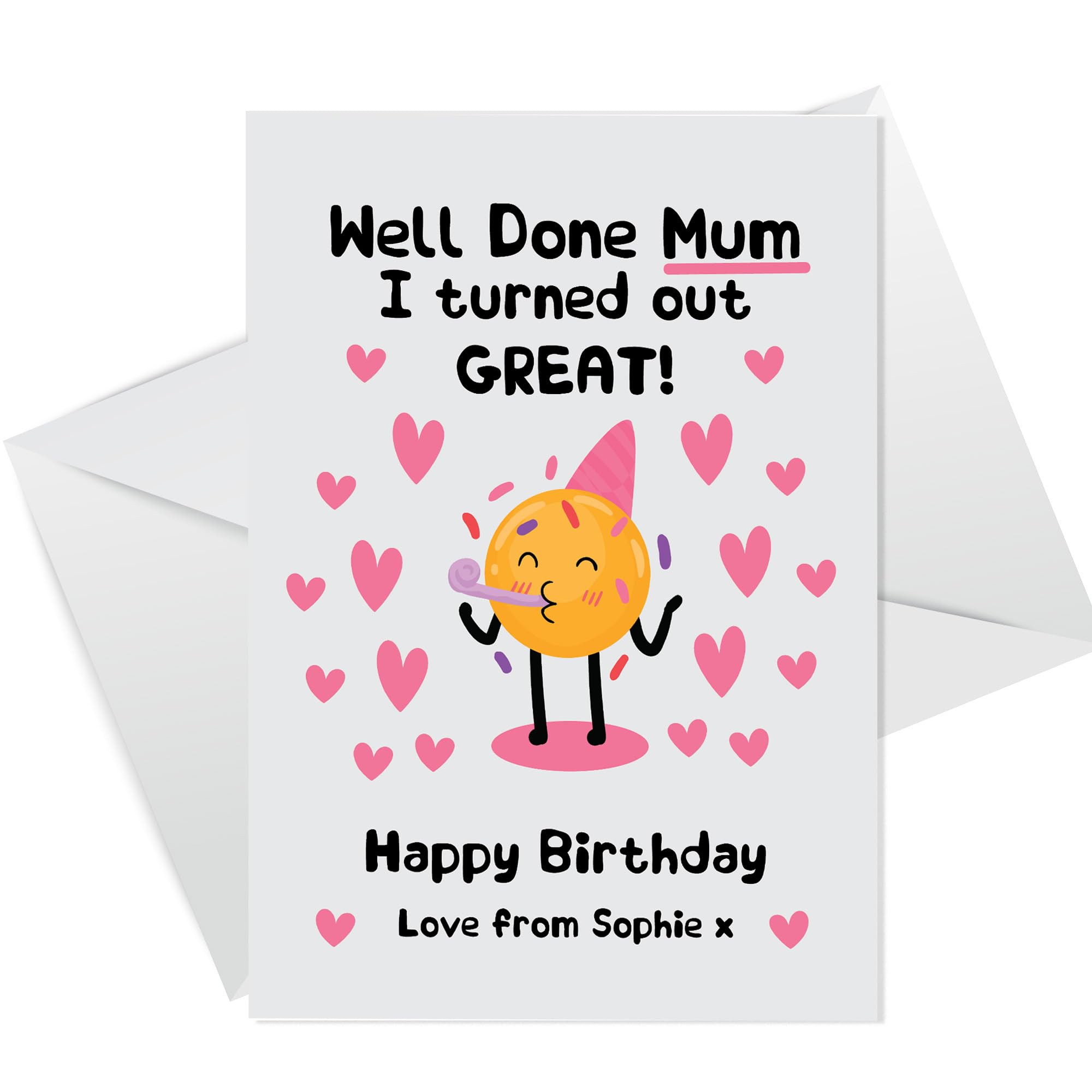 RED OCEAN Personalised Funny Birthday Card For Mum From Daughter Son, Joke Birthday Card For Mum, Humour Birthday Cards, Greetings Card With Envelope, Card From Daughter Son