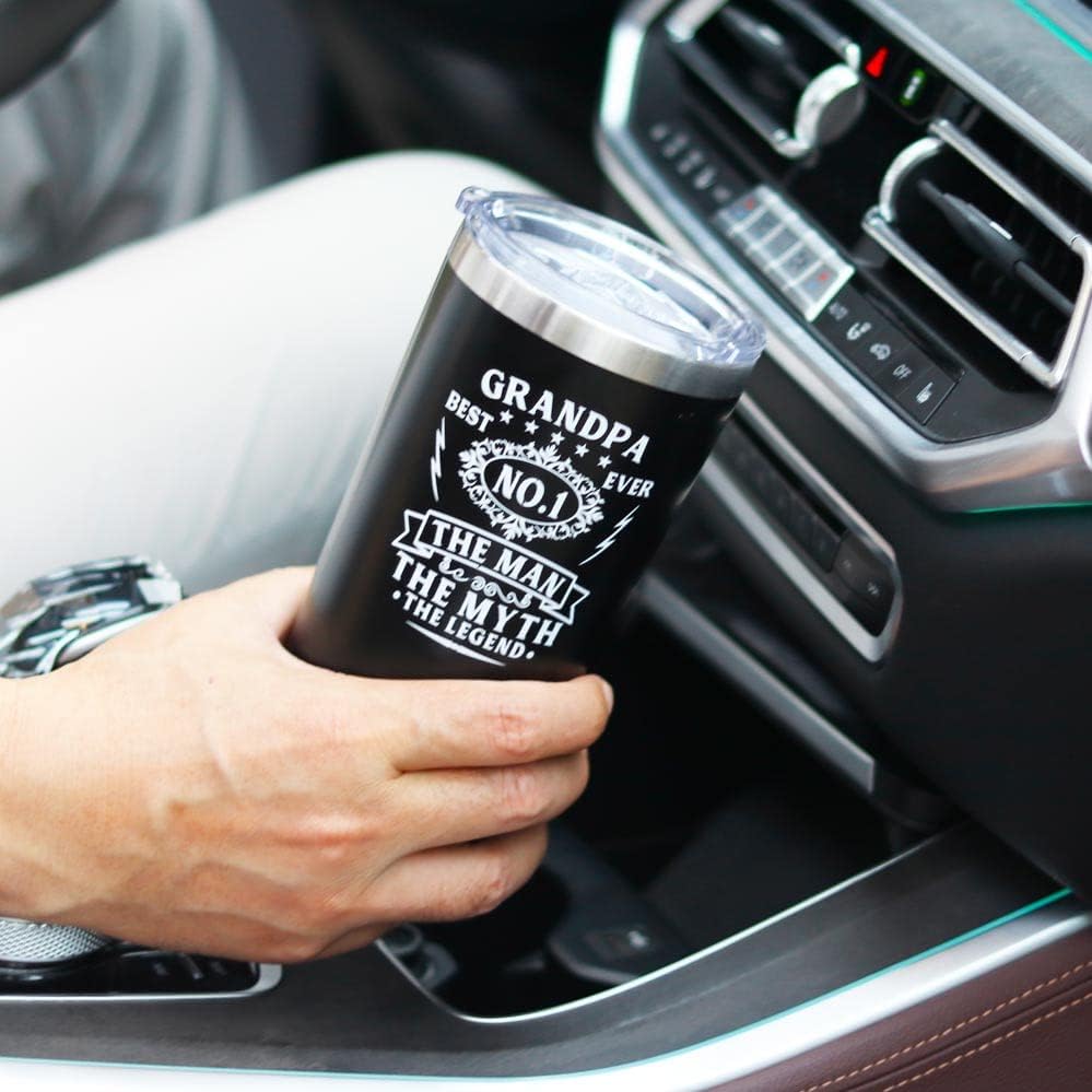 Breezy Valley Grandpa Tumbler, Grandpas Gifts from Grandchildren Grandkids - Best Grandpa Ever Gifts, Gift for Grandfather from Granddaughter Grandson, #1 Coffee Cup Tumbler - Image 3