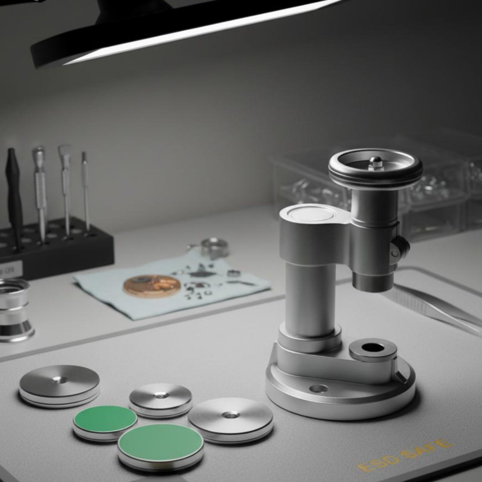 Baoblaze para Relojes Profesional Herramienta Reparación Cierre Fondo Colocador Cristal Construcción de Metal Firme Montaje de Adecuada