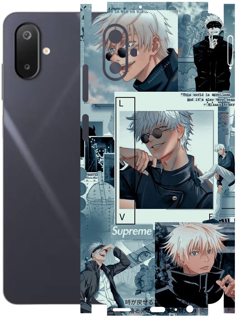atodds full body skin wrap for samsung galaxy m06 - gojosaturo | premium back screen guard protector, precision-cut skin sticker with scratchproof matte finish, peels off with zero residue