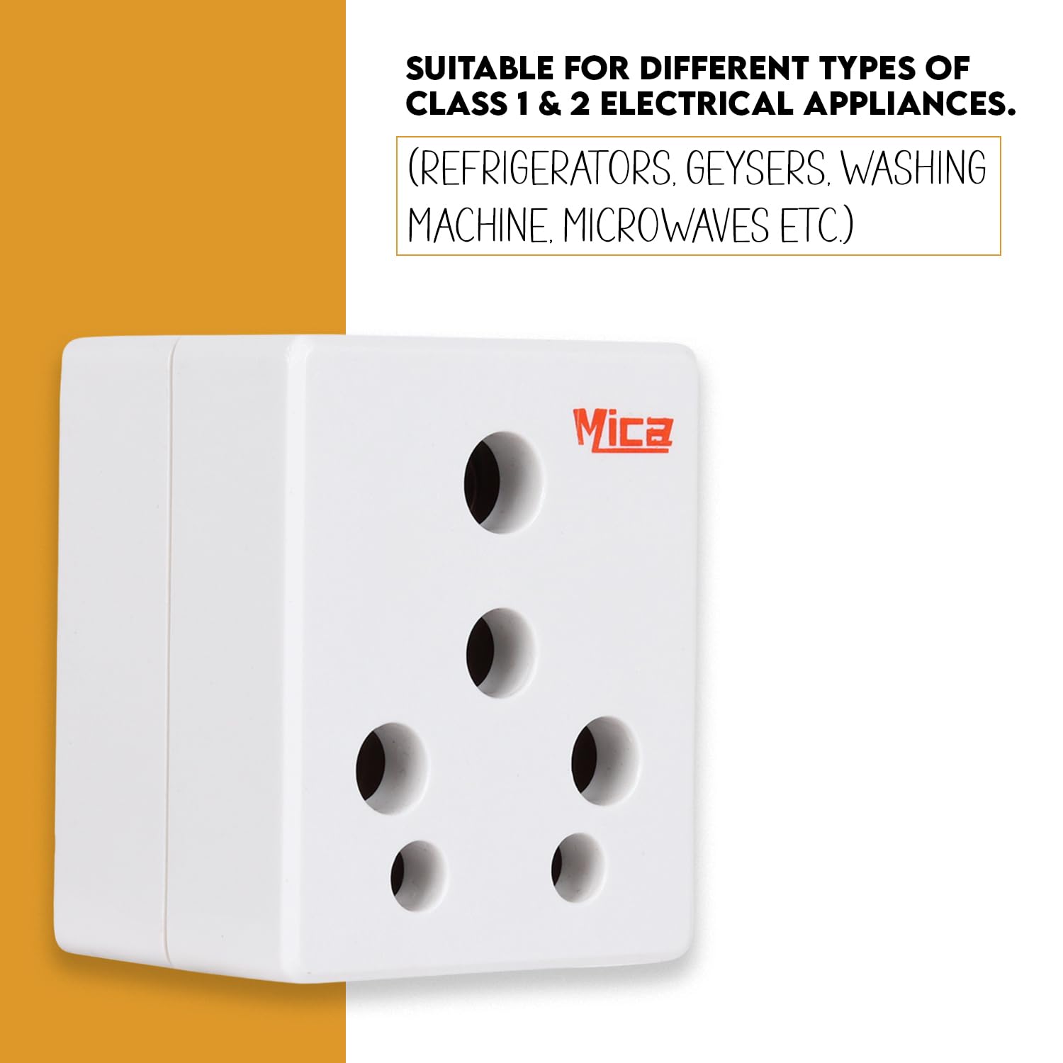 MICA 6 amp. to 16 amp. Ceramic Inside Solid 3 Pin Conversion Plug Qty - 1 (White) and MICA 3 Pin Universal Travel Adapter Conversion Plug - Qty 1 (White) - Pack of (2) — Amazon image 4