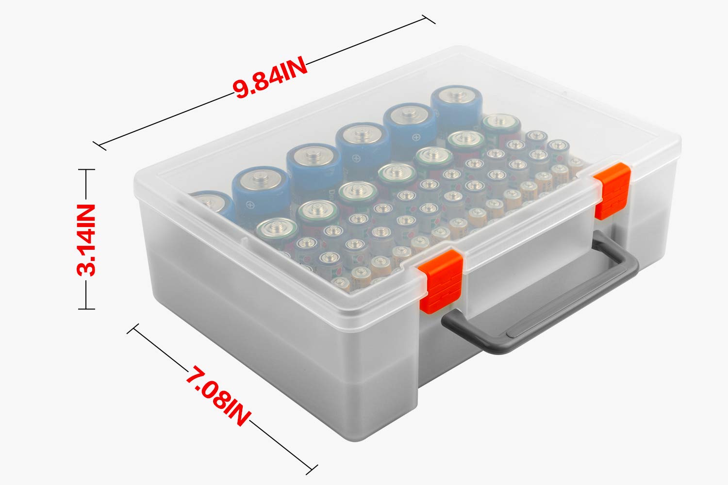 Caja Organizadora De Almacenamiento De Baterías Con Probador, Baterías