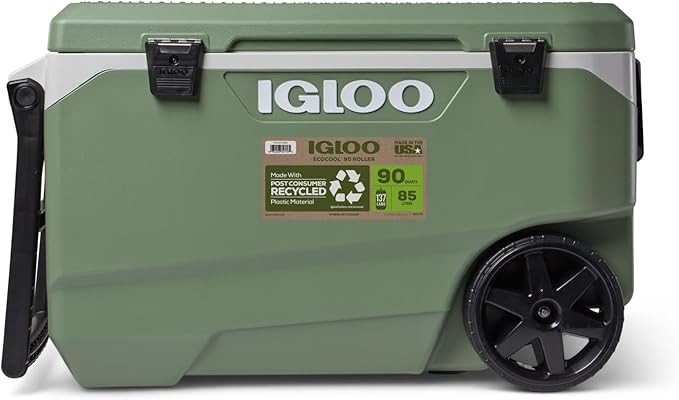 Igloo Green ECOCOOL Latitude 90 Roller MAXCOLD Cooler