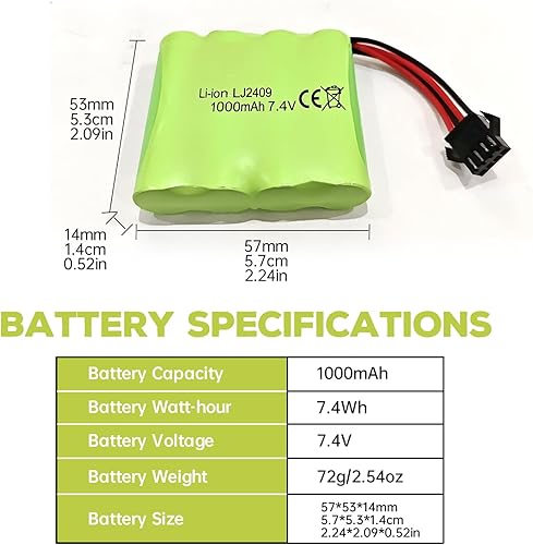 Miniatura 2 de Fytoo Batería de litio para DE36W DE65 NO.1809 RC Car 116 Off-Road Vehículo de tracción en las cuatro ruedas de alta velocidad de escalada Drift