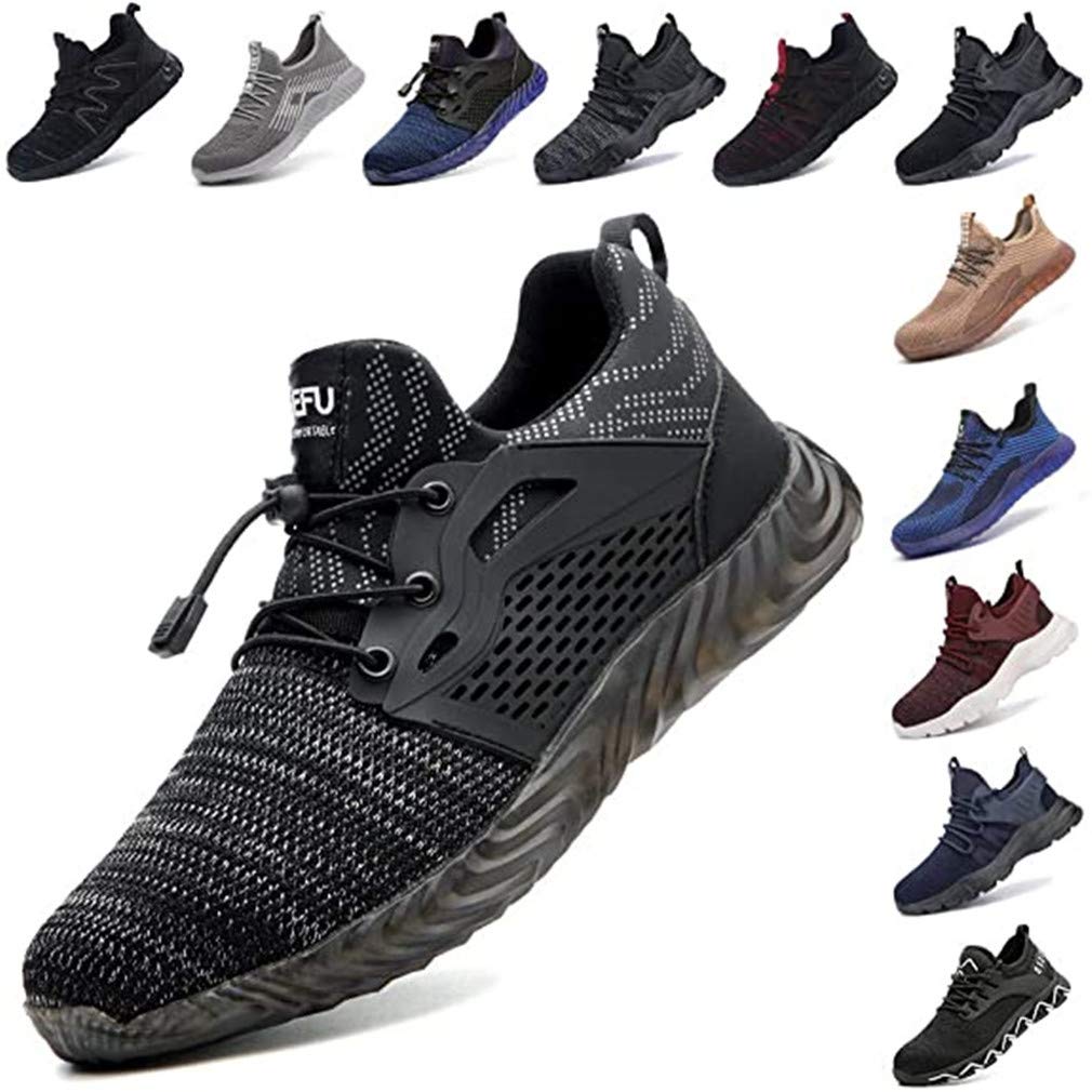 Safety Shoes Men Women Work Shoes Construction Site Protective Cap Steel Boots Trainers Trekking Trainers Black Blue Grey Green Pink 36-48 EU-image-29