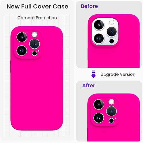 Miniatura 10 de ORNARTO Funda compatible con iPhone 15 Pro con 2 protectores de pantalla, funda de goma de gel de silicona líquida cuerpo completo Funda protectora