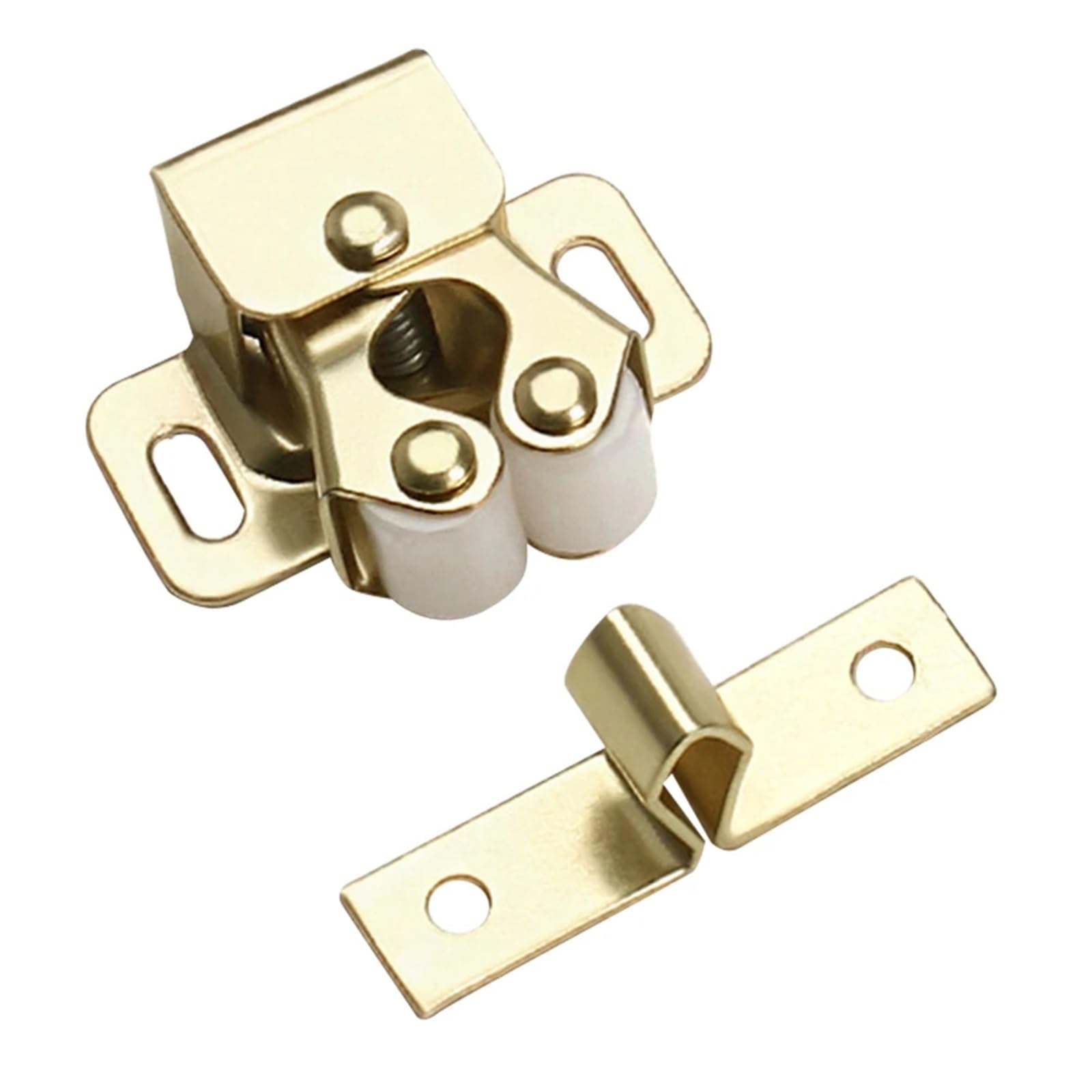 Double Roller Catch 40set Sliding Door Closet Stopper Magnetic Suction Stoppers Buffer Anti Collision Furniture Hardware Tools(Gold)
