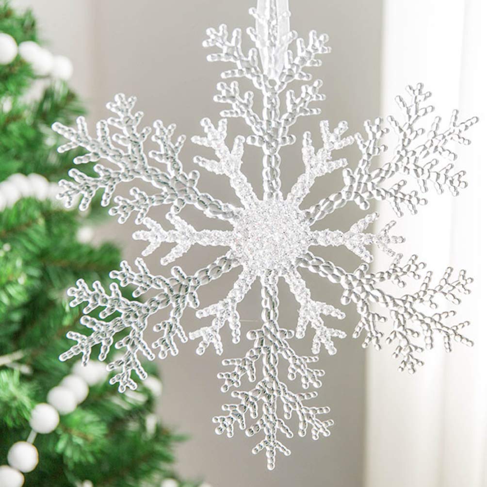 LIHAO 24 stuks sneeuwvlokken hangers glitter