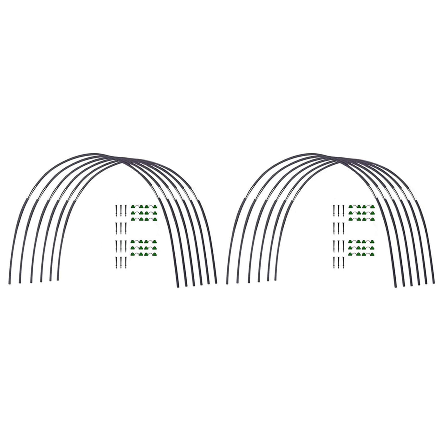 Jnchdghwa 2X Garden Greenhouse Hoop Set, Gardening Folding Fiber Pole Set, Arch Greenhouse Planting Tunnel Bracket