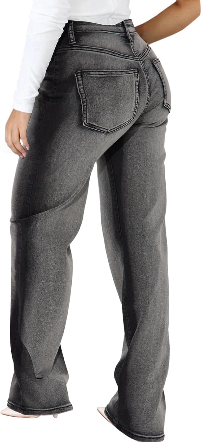 CuteCherry Women Bell Bottom Jeans High Waist Bell Bottom Flared Jean - Image 2