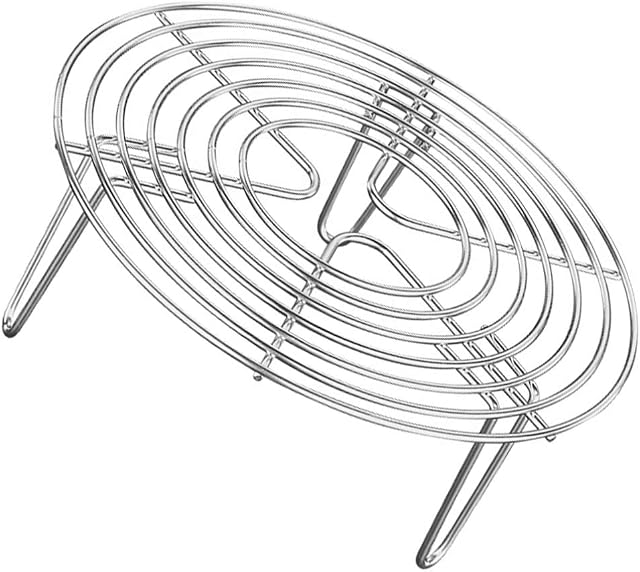 BESTonZON Stainless Steel Trivet Rack Stand Cooking Steamer Rack Heavy Duty Pressure Cooker Steam Rack Round Cooling Basket for Egg Vegetable 20 * 7cm
