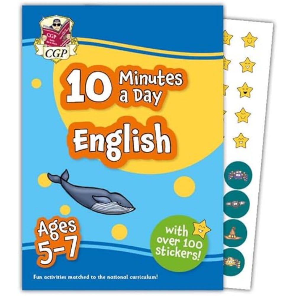 10 Minutes a Day English for Ages 5-7 (with over 100 stickers) (CGP KS1 Activity Books and Cards)