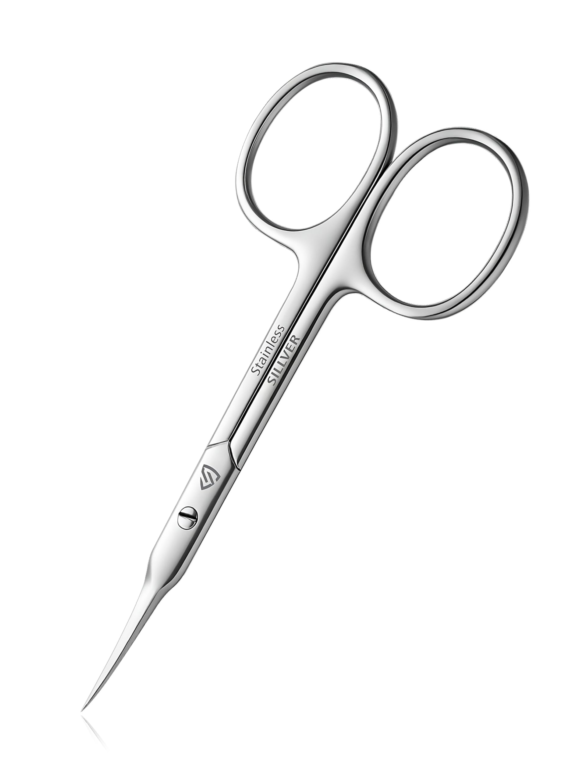 Cuticle Scissors Extra Fine Curved, Super Slim Small Scissors with Precise Pointed Tip, Beard, Eyelash, Mustache, Dry Skin - Manicure Scissors