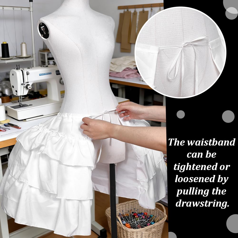 FINGERINSPIRE Sottogonna a Cerchio Vittoriana da 152cm Sottogonna a Balze Doppie da 50cm di Larghezza per Costumi Teatrali, Abiti da Ballo in Stile Rococò Crinolina in Poliestere