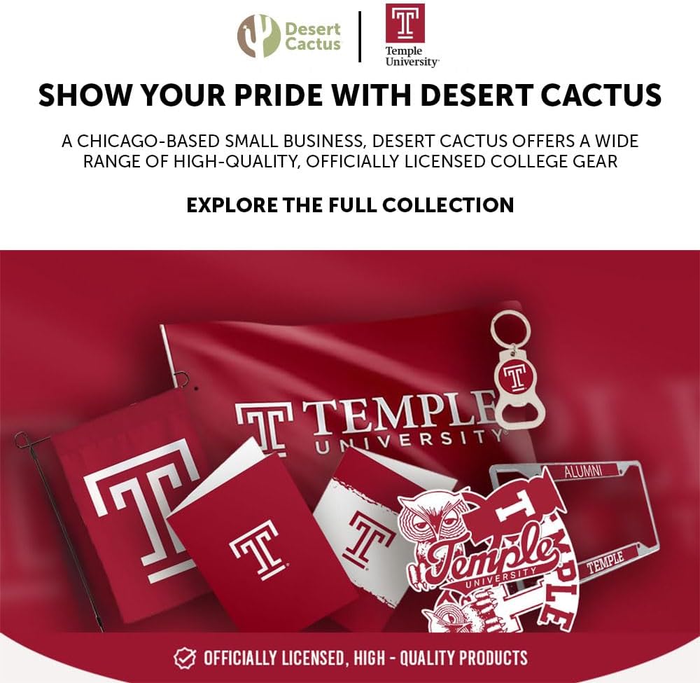 Desert Cactus Temple University Baseball Hat TU Owls Brimmed Embroidered Hats Cap Adjustable Cloth Strap Adult (Style F)