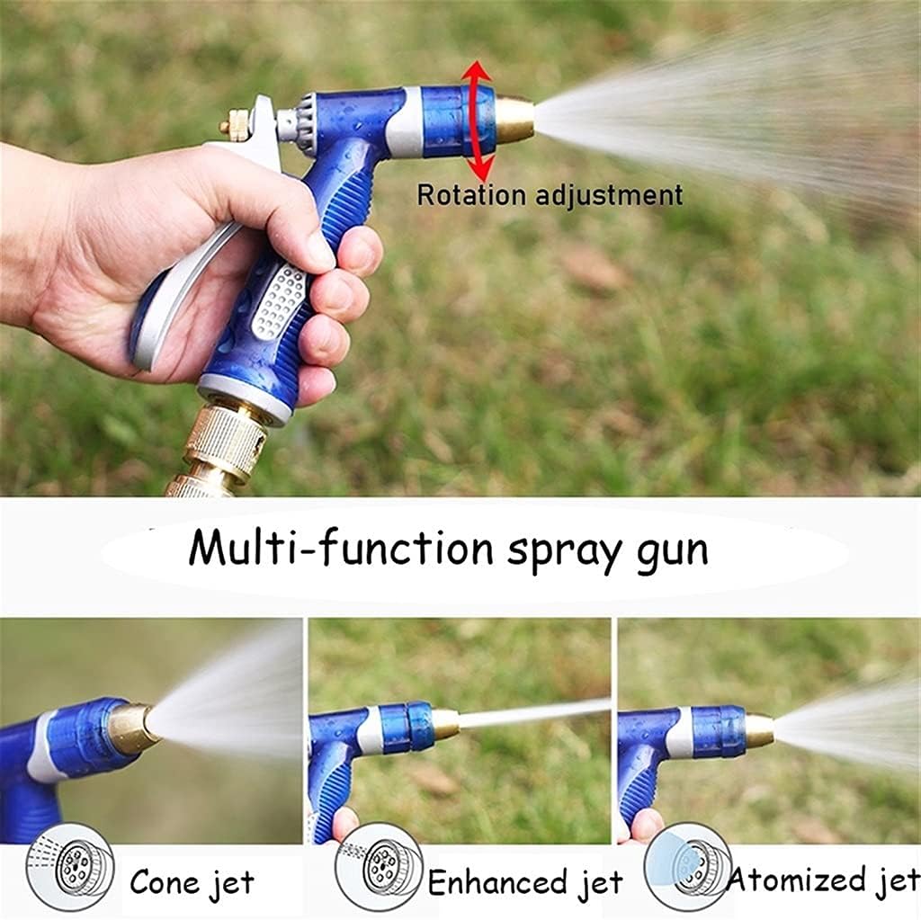 Garden Hose Reel Cart Portable Thickened ABS Hose Caddy Household Car Wash to Clean Garden Hose Holder Gardening Irrigation Storage Tool (Color : Blue Size : Hose Reel) (Blue +DN15 15m Yellow Pipe)