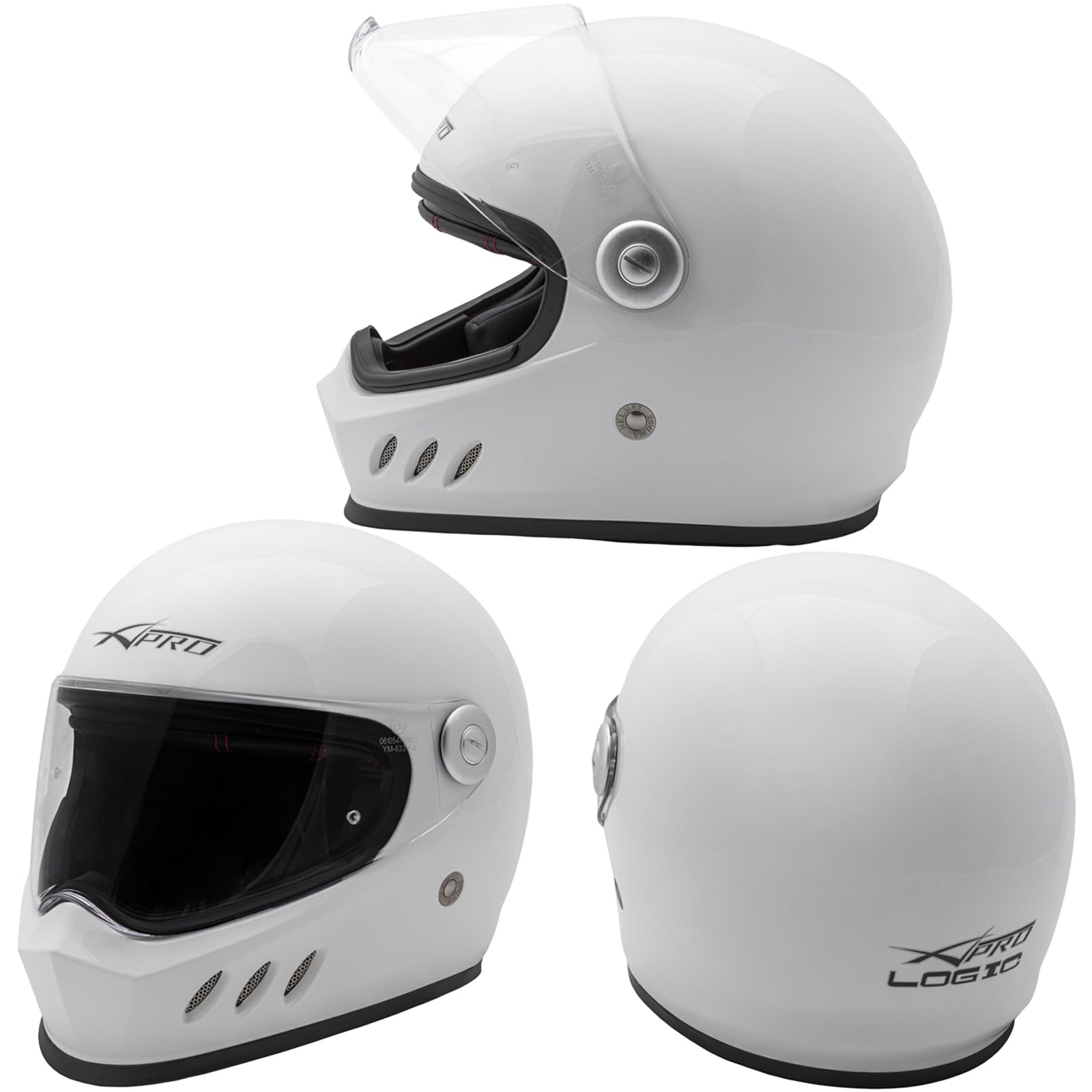 Casque Homologué Integral Moto Professionnel intégré Touring Blanc S