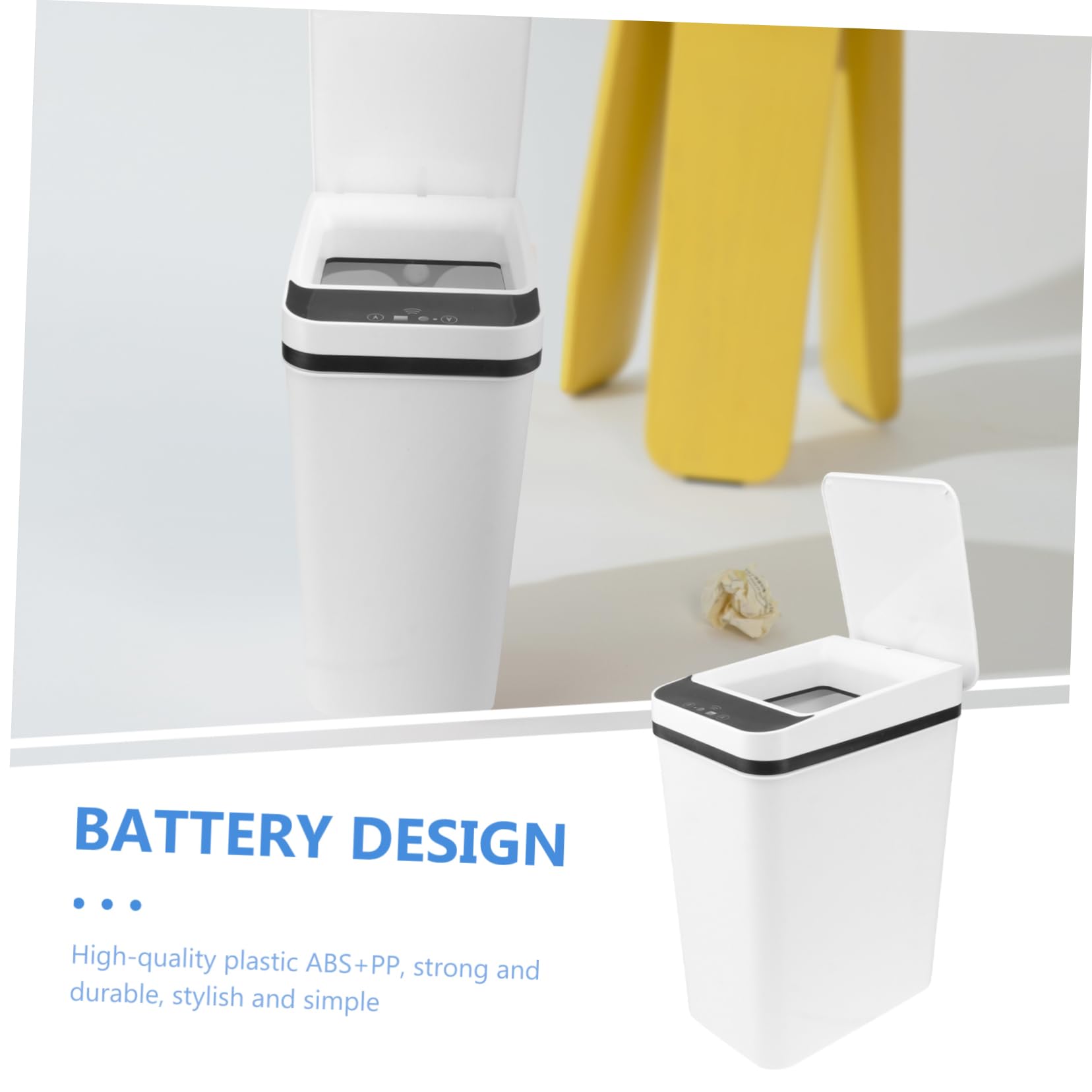 1pieza Papelera Inteligente Sensor De Movimiento Bote De Basura Automático Estilo Moderno Diseño Compacto Para Cocina y Dormitorio Cierre Silencioso Para Hogar y Oficina