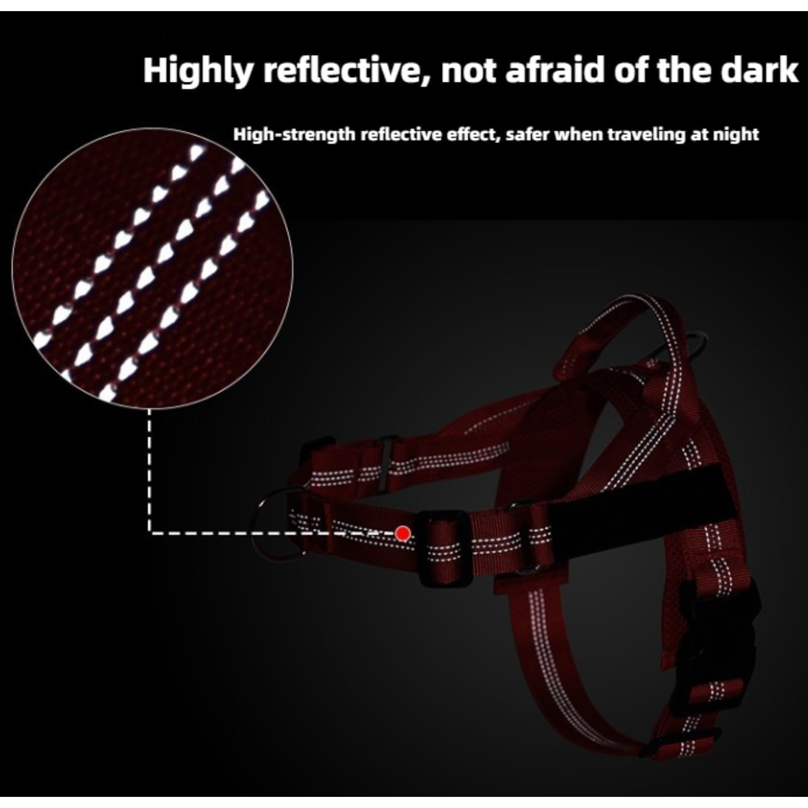 Pawly Lab Co Pettorina Cane Antitiro Regolabile e Riflettente Imbracatura Morbida da Passeggio Piccoli Medi (Rosso-A,L)