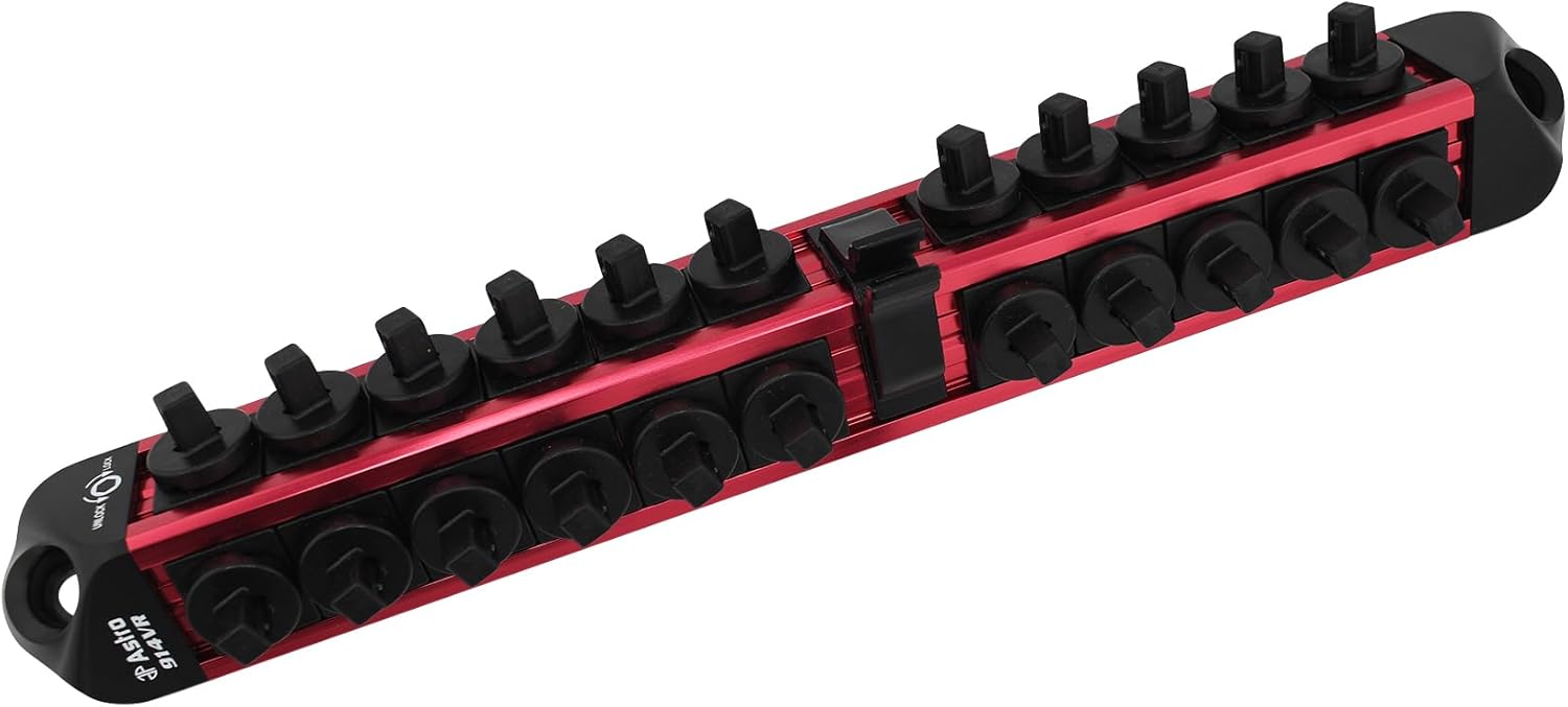 Astro Tools 914VB 1/4" Drive V12 Locking Magnetic Socket Organizer for 22 Sockets + Ratchet - Blue