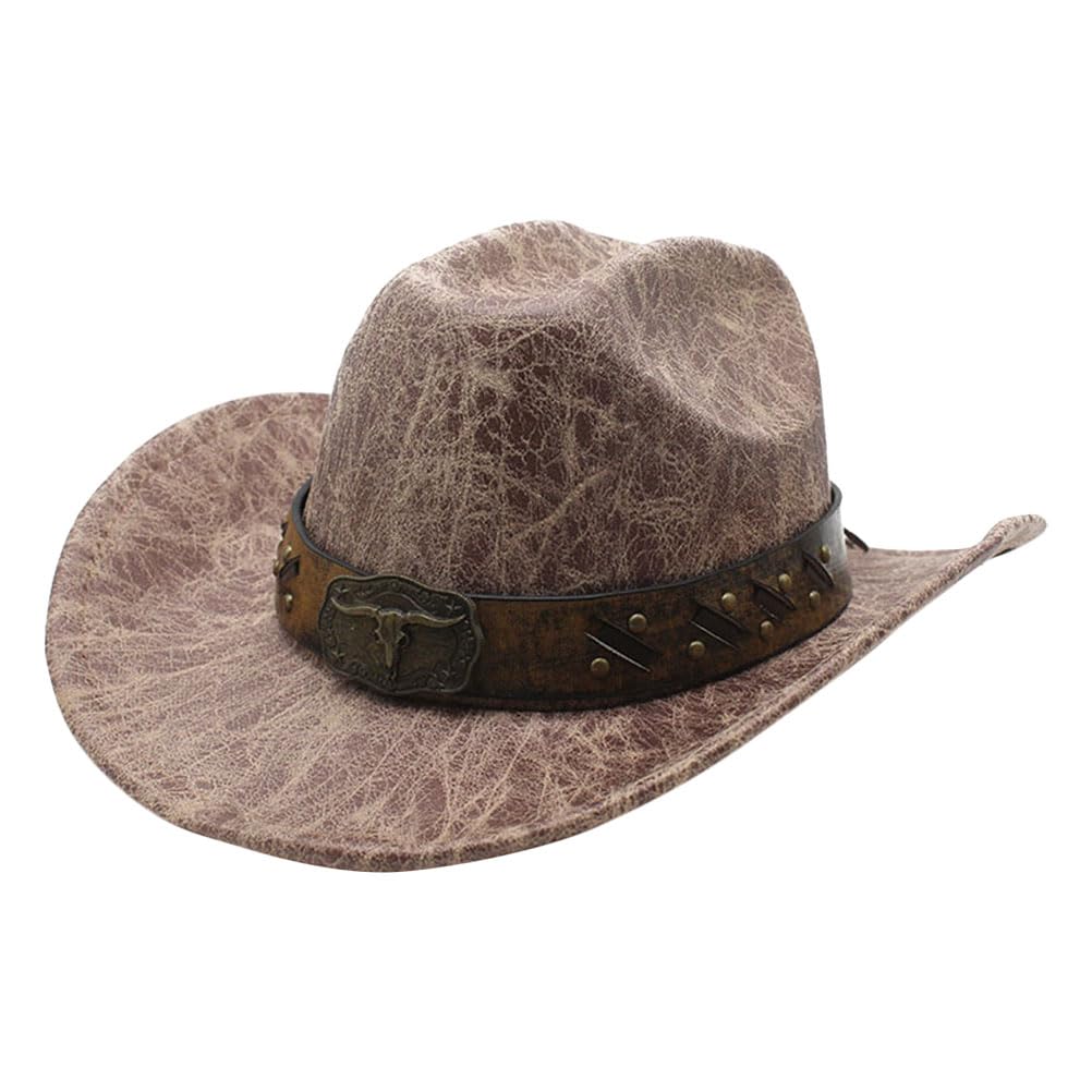 Theaque Sombrero de vaquero para mujeres y hombres, sombrero occidental, sombrero de fiesta, sombrero de vaquero occidental, suministros de disfraz