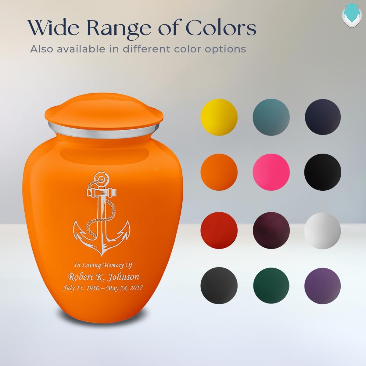 Geturns - Adult Personalized Anchor Cremation Urns for Human Ashes I Large Burnt Orange Funeral Urn for Men and Women I 200 lbs