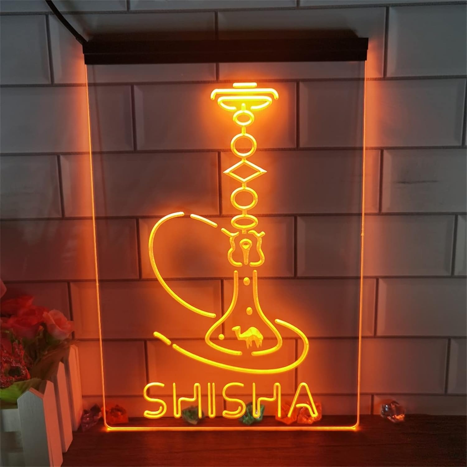 Amazon.co.jp Neon Lights Signs Shisha Shop LED Neon Sign, Plug Powered