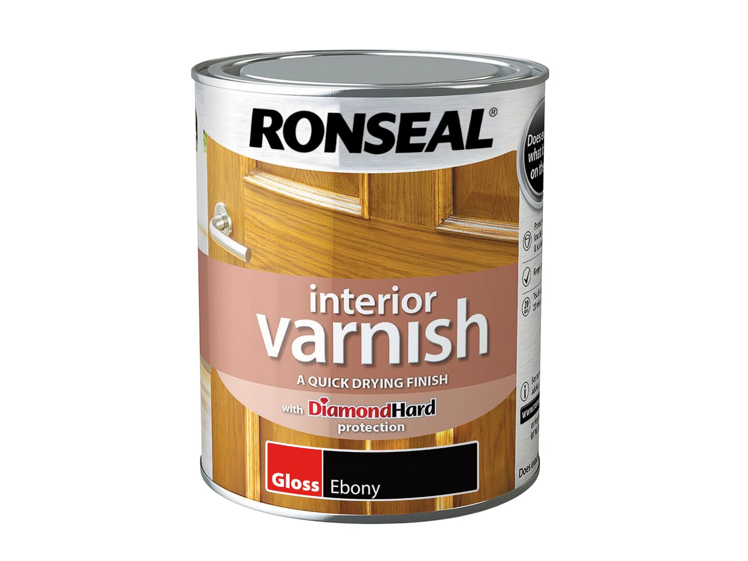 RONSEAL Interior Varnish Ebony Gloss 750ML